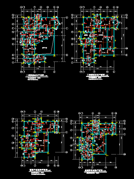 三层别墅扩出图带结构（模型）设计图_图1