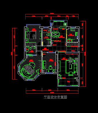 三居室装修平面设计施工CAD图（附效果）-图二