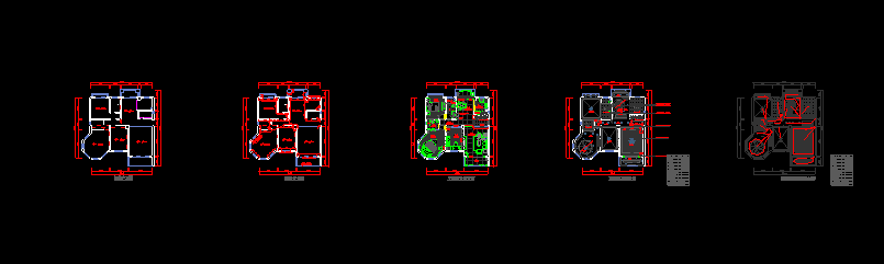 三居室装修平面设计施工CAD图（附效果）