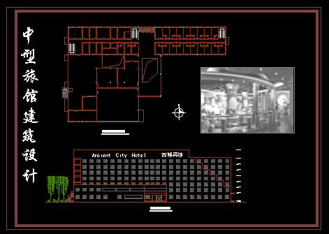 某中型旅馆设计方案设计CAD详情图纸-图二