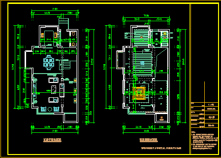 双层别墅中式风格装修设计CAD施工图(含效果)-图二