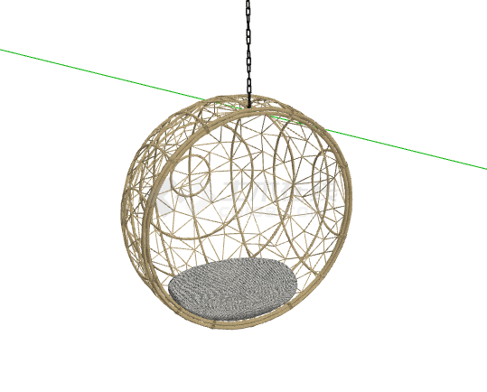 半圆形网状新颖吊椅 su模型-图二