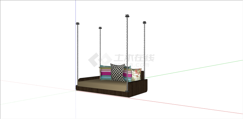 现代多颜色抱枕吊椅su模型-图一