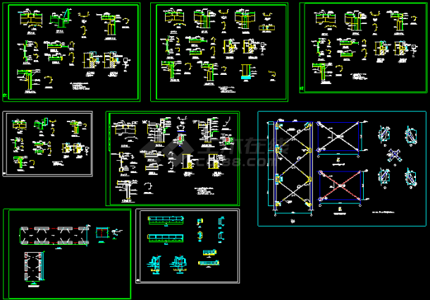 某地钢结构各类节点大样cad设计施工图纸-图一