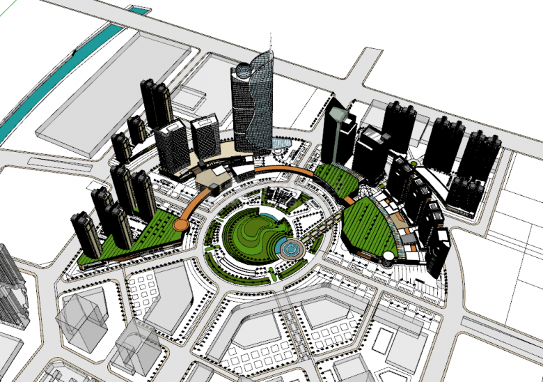 恒丰广场商业综合体方案设计su模型-图一