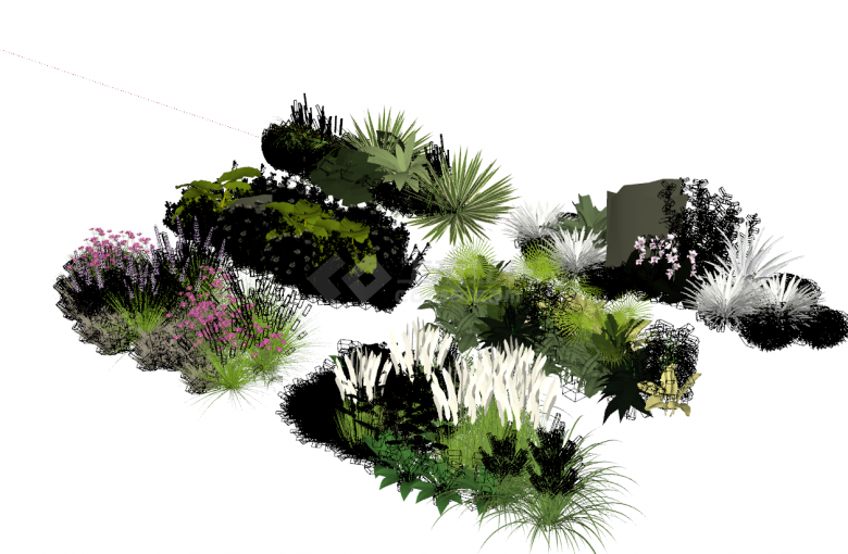 景观植物灌木花丛花卉组合su模型-图二