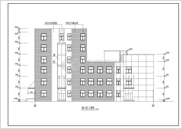 山西临汾某煤矿联合建筑六层框架办公室建筑施工图-图二