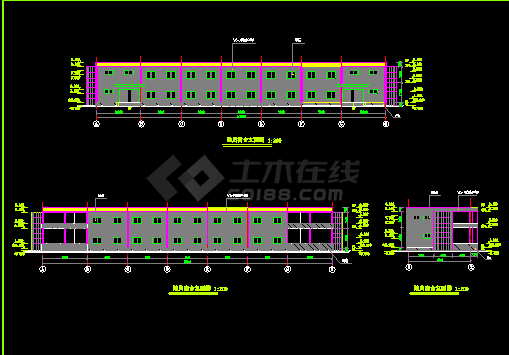某宿舍楼j建筑CAD设计施工平面图纸-图二