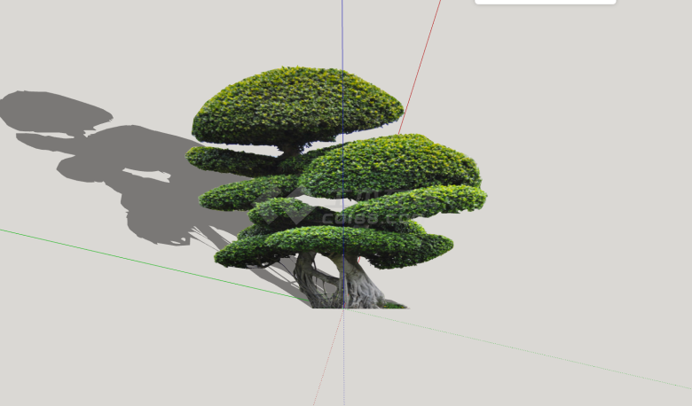蘑菇造型绿色景观树su模型-图二