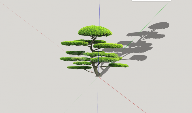 多层伞状细杆造型树su模型-图一