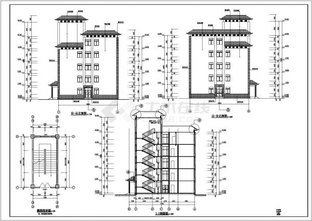 某公司五层高管宿舍楼建筑设计施工图-图二
