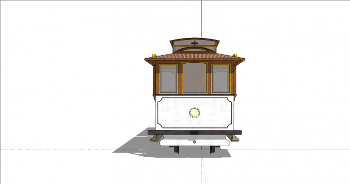 复古两节火车厢su模型_图1