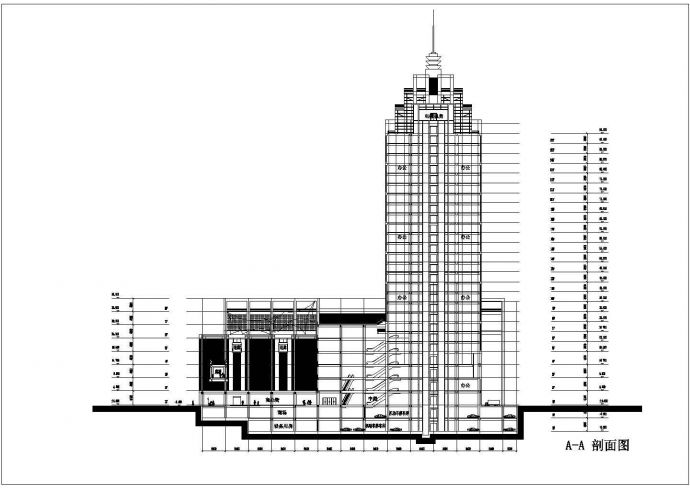 南方某26层购物广场建筑设计方案图_图1