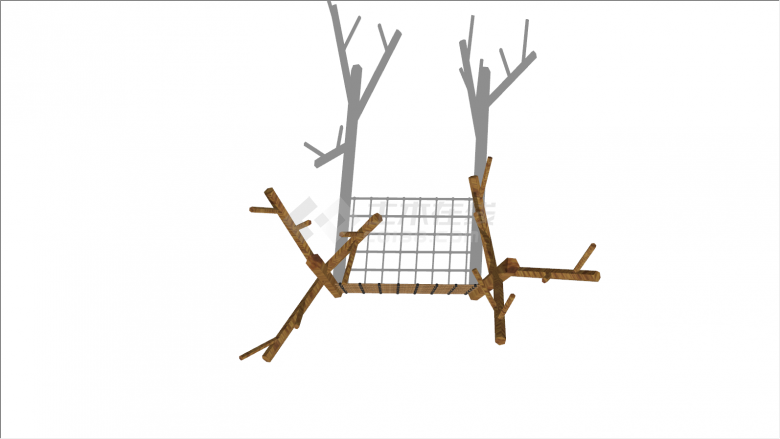 树枝型原木器材su模型-图二