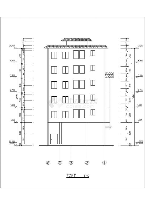 某地区六层砌体结构住宅楼建筑设计方案图纸-图一