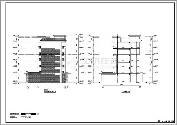 某地区六层框架结构商住楼建筑设计方案图纸-图二