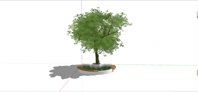 创意圆形篦子树池座椅su模型_图1