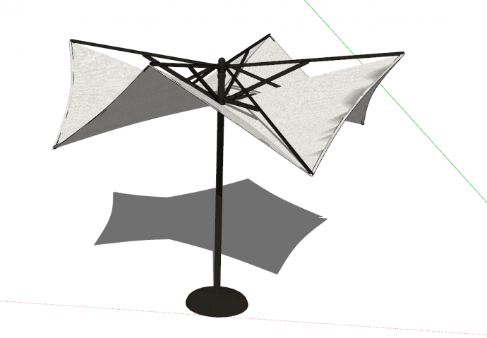 户外可伸缩的遮阳伞su模型_图1