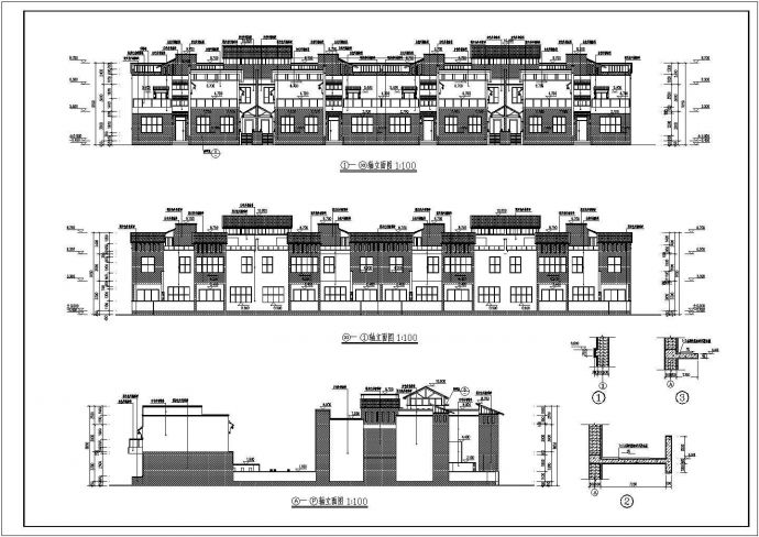 某地区三层砖混结构别墅建筑设计方案图纸_图1