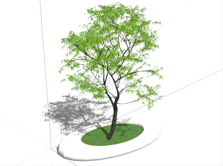 现代简约大气公共设施创意方形树池su模型-图二