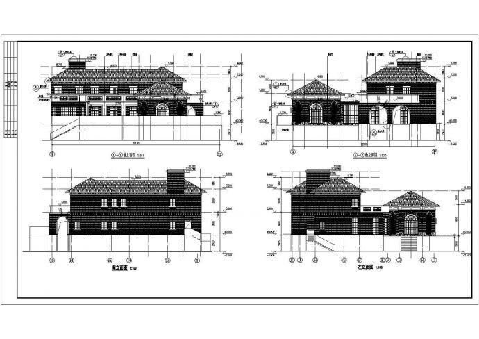 北方某地区二层别墅建筑设计方案图_图1