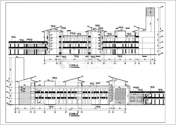 某中学四层框架结构实验楼建筑施工图-图二