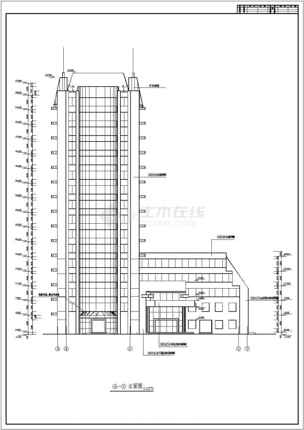某医院框架结构高层门诊楼建筑设计方案图纸-图一