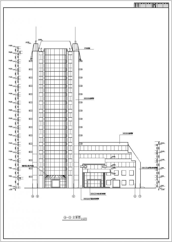 某医院框架结构高层门诊楼建筑设计方案图纸_图1