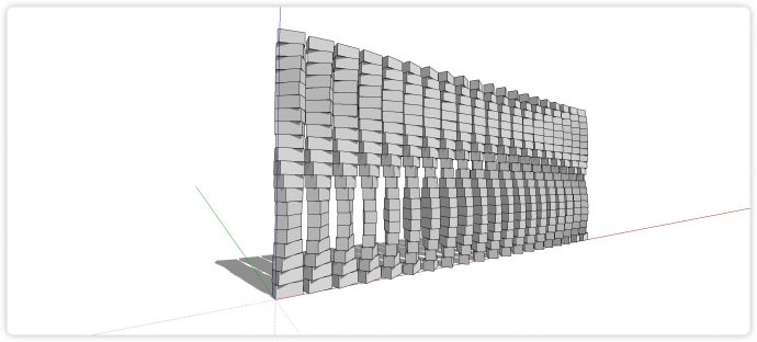 矩形旋转排列景墙异形建筑细部su模型_图1