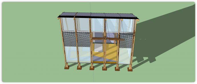 玻璃木结构建筑庇护所su模型_图1