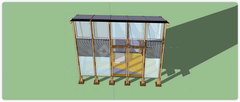 玻璃木结构建筑庇护所su模型-图一