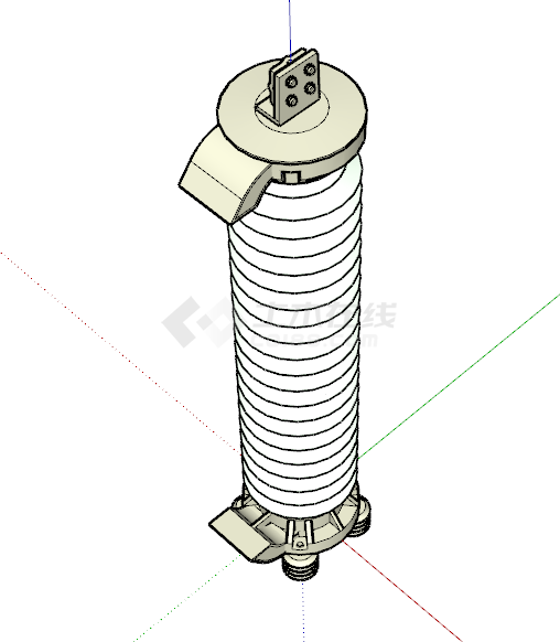 白色螺旋电力线铁塔su模型-图二
