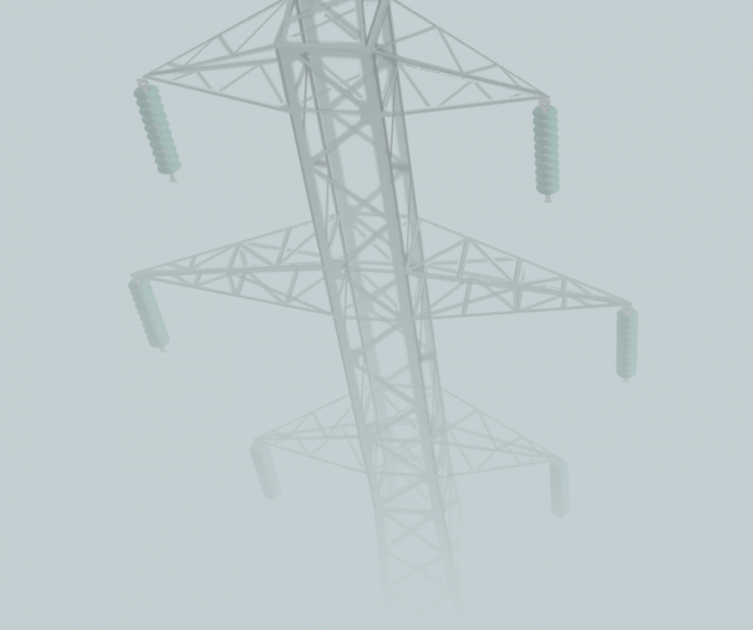 简约模糊电力线铁塔su模型_图1