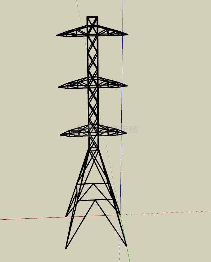 高层的现代电力铁塔su模型-图一
