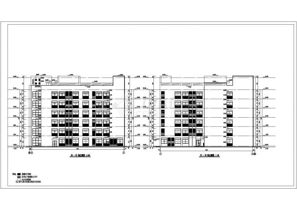 安徽省某6层框架结构办公楼建筑设计施工图-图二