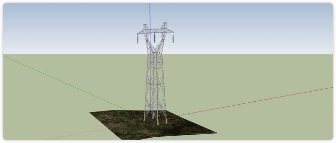 钻石型电力线铁塔su模型_图1