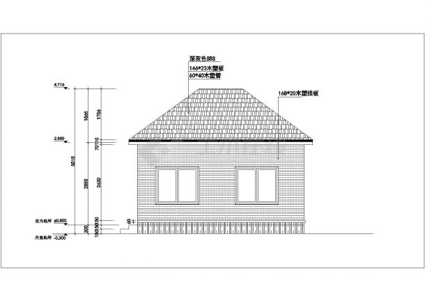 杭州某景区小木屋建筑设计方案图纸-图一