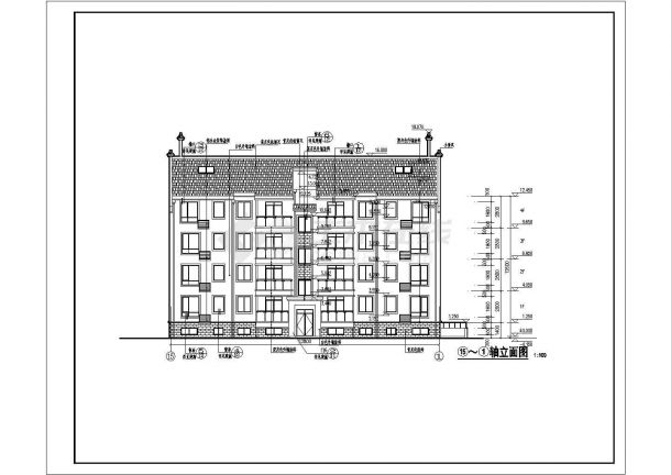 某地区四层框架结构住宅楼建筑设计施工图-图二