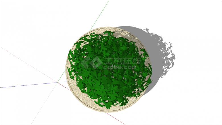 小绿树圆形树池su模型-图二