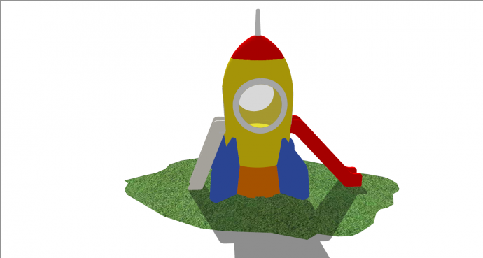 红黄蓝小火箭儿童设备su模型_图1