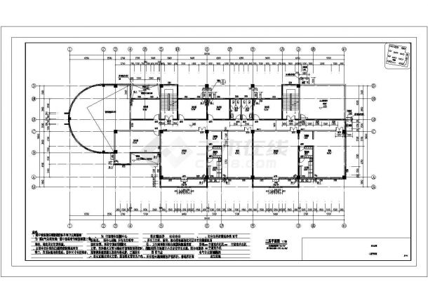 某地区三层框架结构幼儿园建筑设计施工图-图二