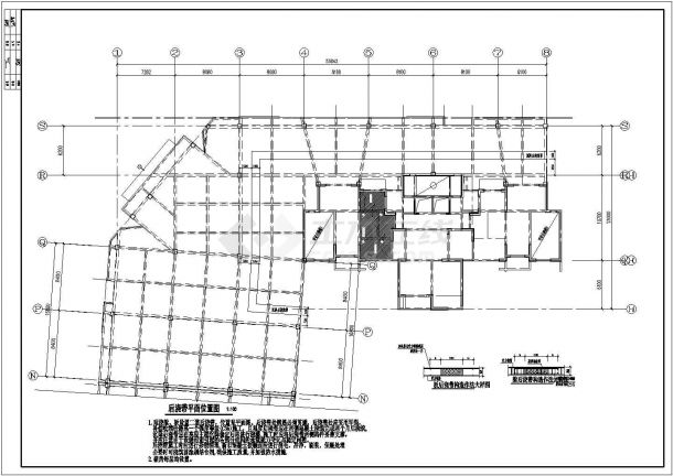 某高层剪力墙住宅带裙房结构施工图-图二