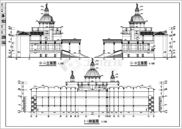 某公司四层框架结构办公楼建筑设计方案图纸-图一