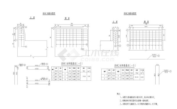 过渡墩挡块钢筋构造图-图一