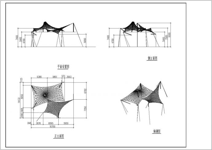 法国法拉利膜材景观张拉膜结构施工图_图1