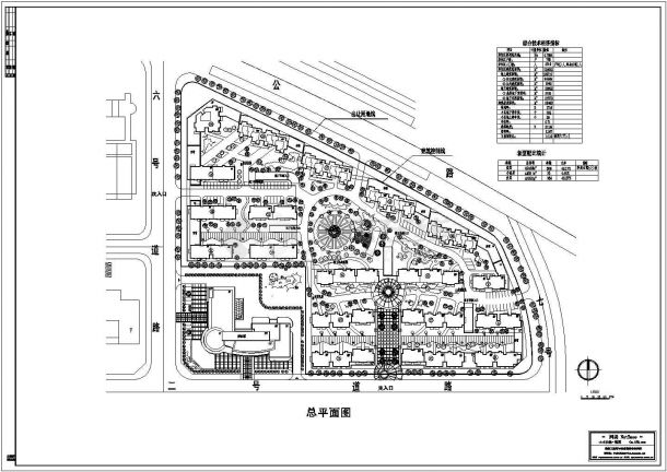 北方某地小区规划设计总平面布置图-图一