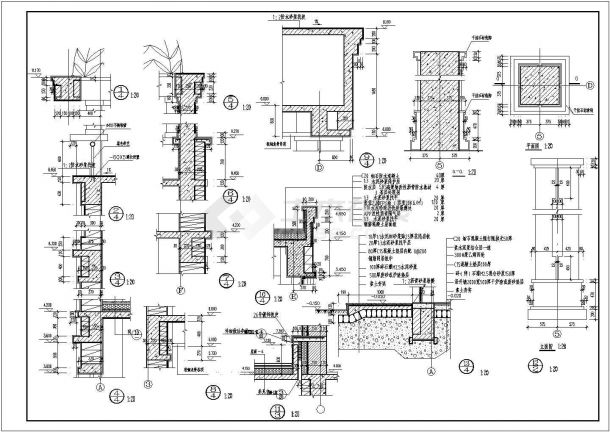 7度区某小区欧式大门建筑施工图纸-图二