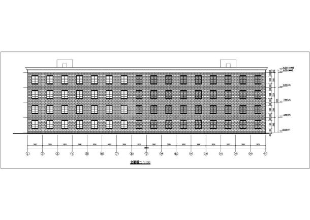 某学校四层学生宿舍楼建筑设计方案-图一