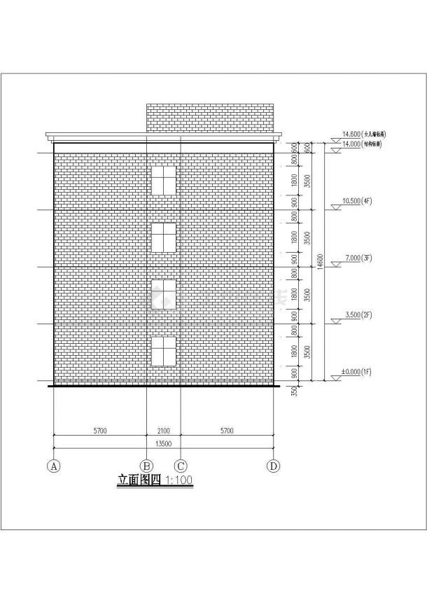 某学校四层学生宿舍楼建筑设计方案-图二