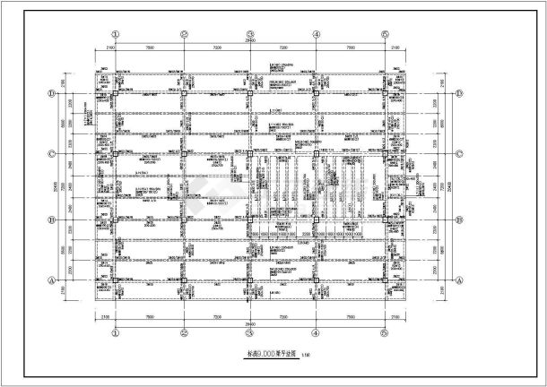 某地食堂浴室钢筋混凝土框架结构施工图纸-图二